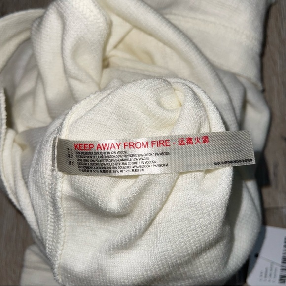 NEW Free People Dylan Thermal Bodysuit Top w/ Thumbhole Ivory Womens Size XS - Picture 5 of 11